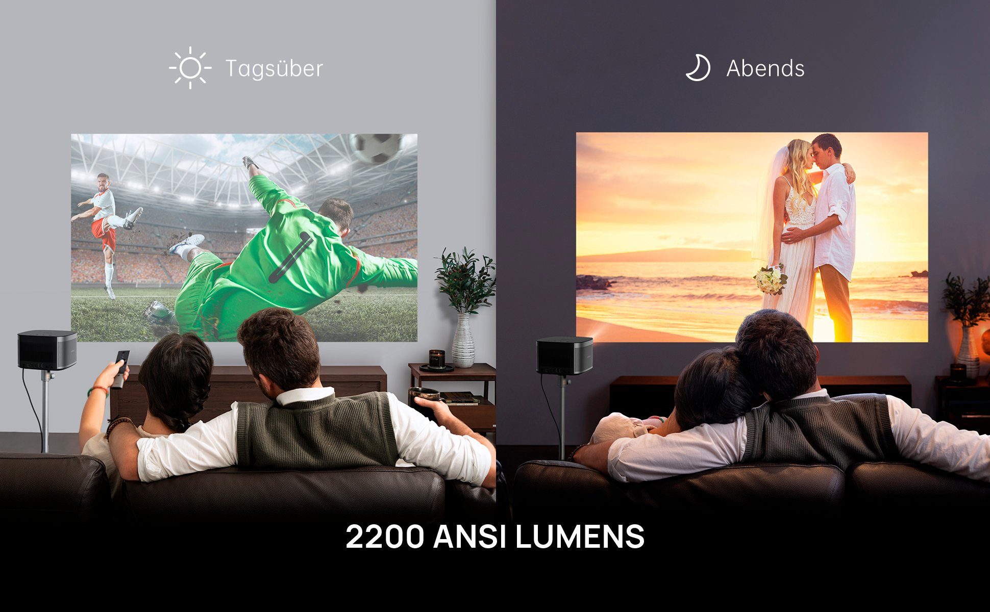 XGIMI HORIZON Beamer (2200 lm, 10000:1, 1920 x 1080 px, Smart Beamer, FullHD, 2200 ANSI-Lumen, auto. Keystone)