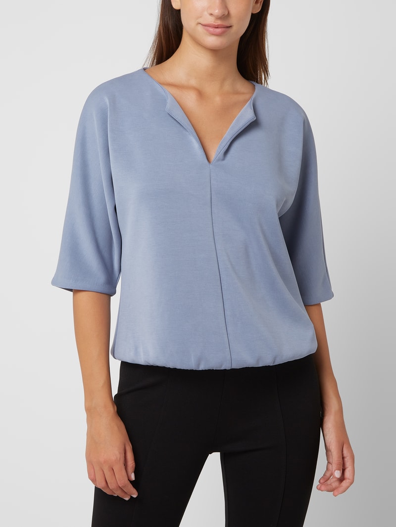 Sweatshirt mit elastischem Saum Modell 'Gemilia' in rauchblau