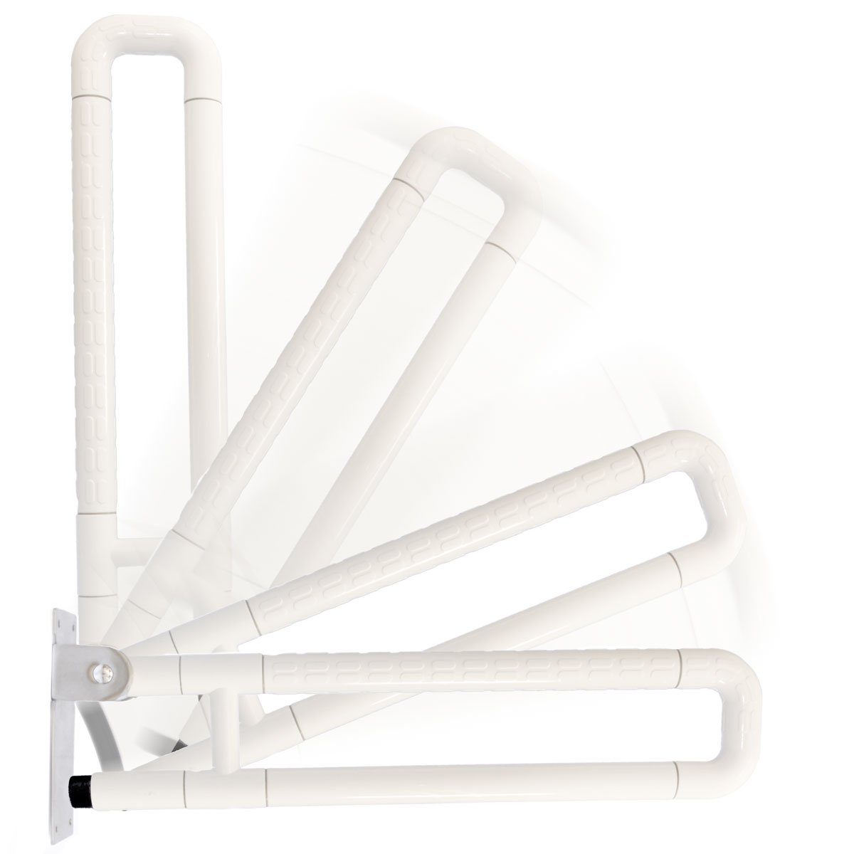 eyepower Haltegriff Klappbarer WC Haltegriff für Senioren 60x20cm, belastbar bis 100 kg, Bad Stützgriff Weiß