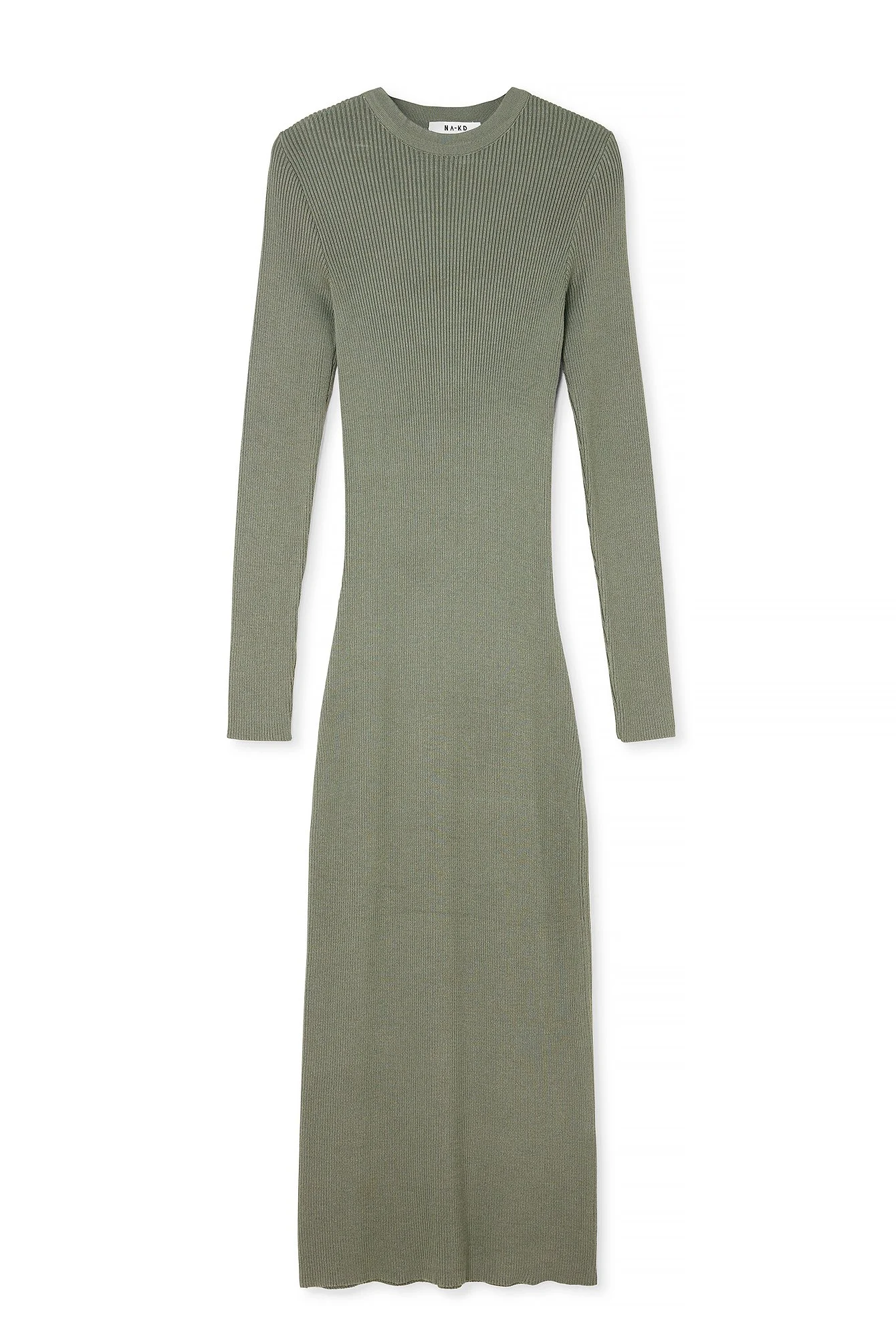 Geripptes Strick-Midikleid