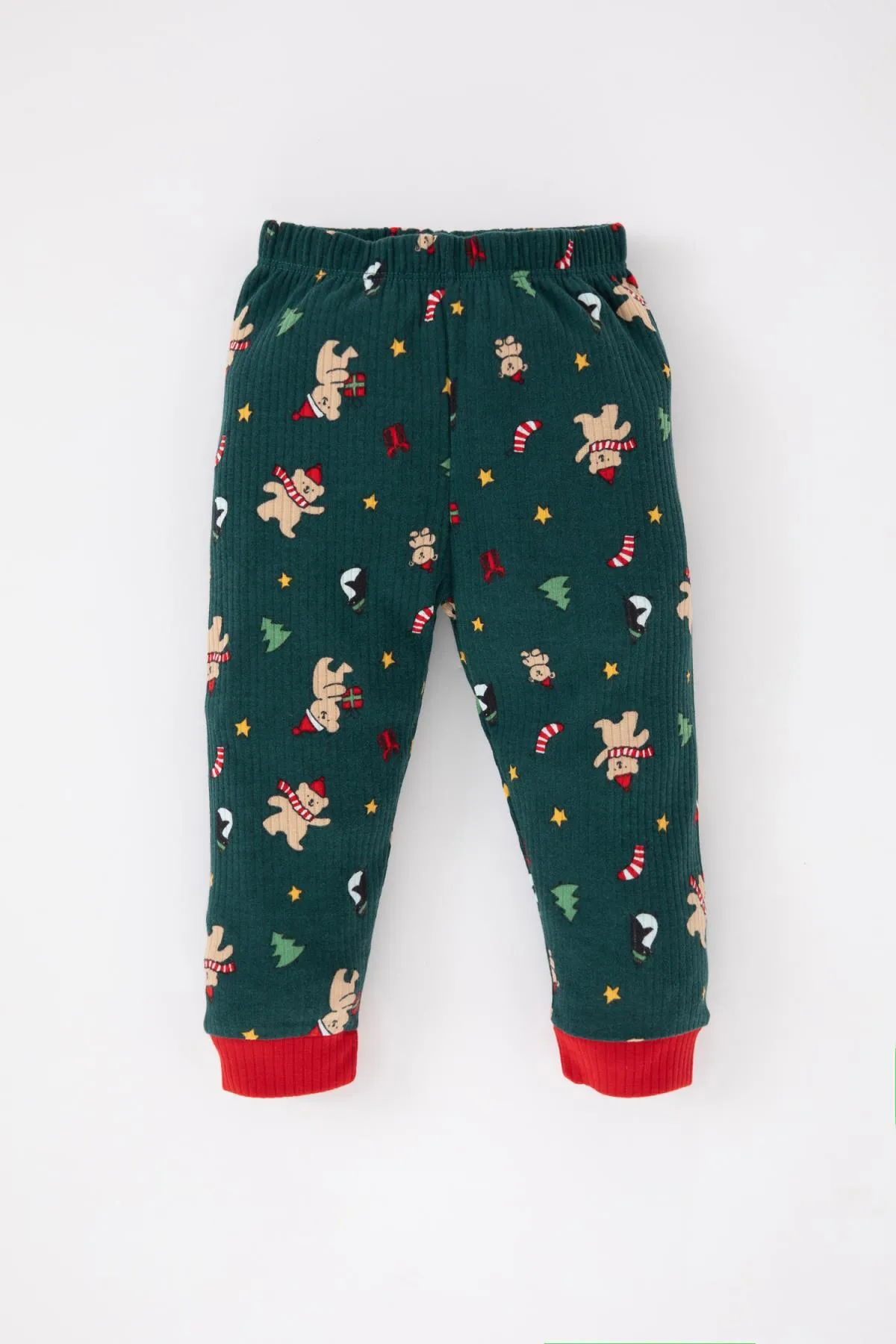 DeFacto  Langärmliges, geripptes Camisole-Pyjama-Set mit Neujahrsthema für Babys