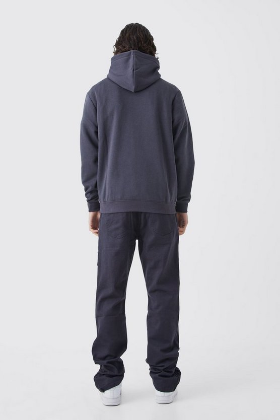 Slim-Fit Cargohose mit Reißverschluss und Farbspritzern