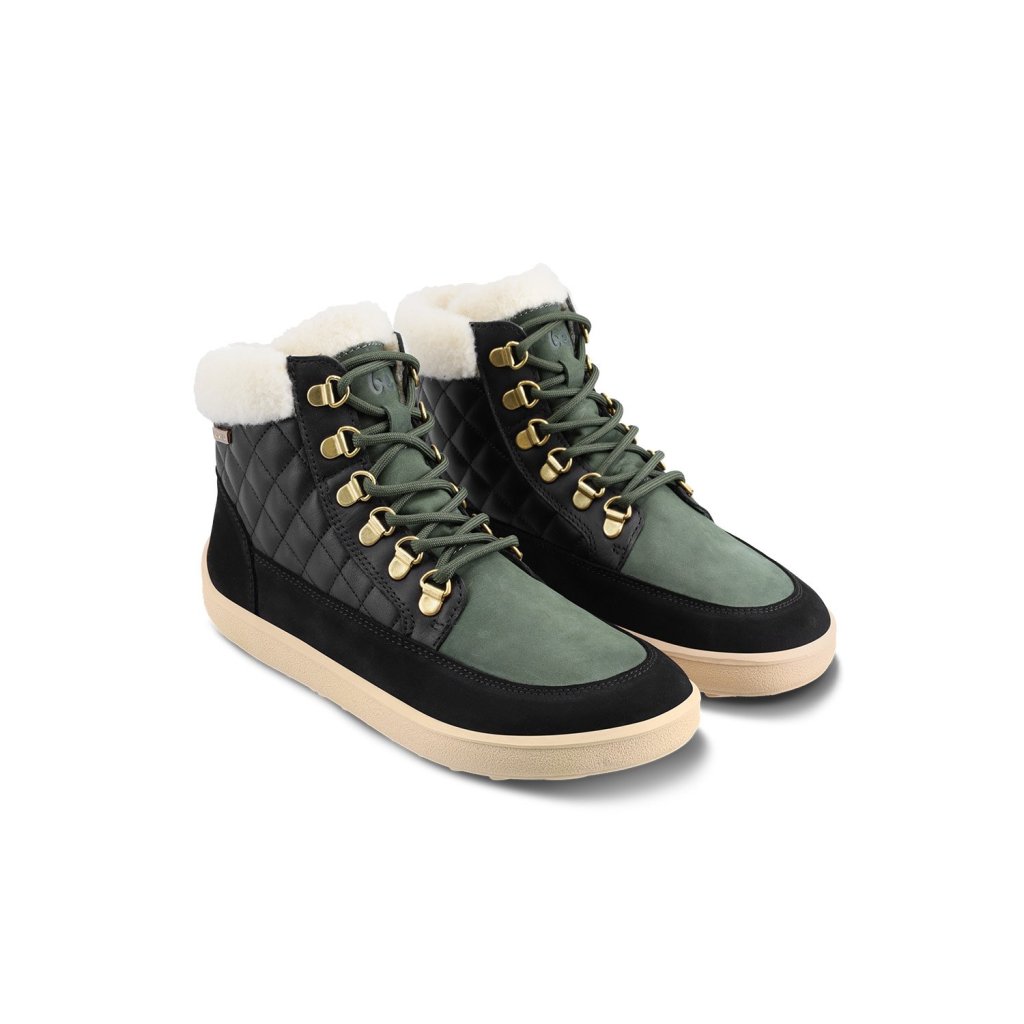 Be Lenka Olivia Black & Dark Green grüne Winterbarfußschuhe