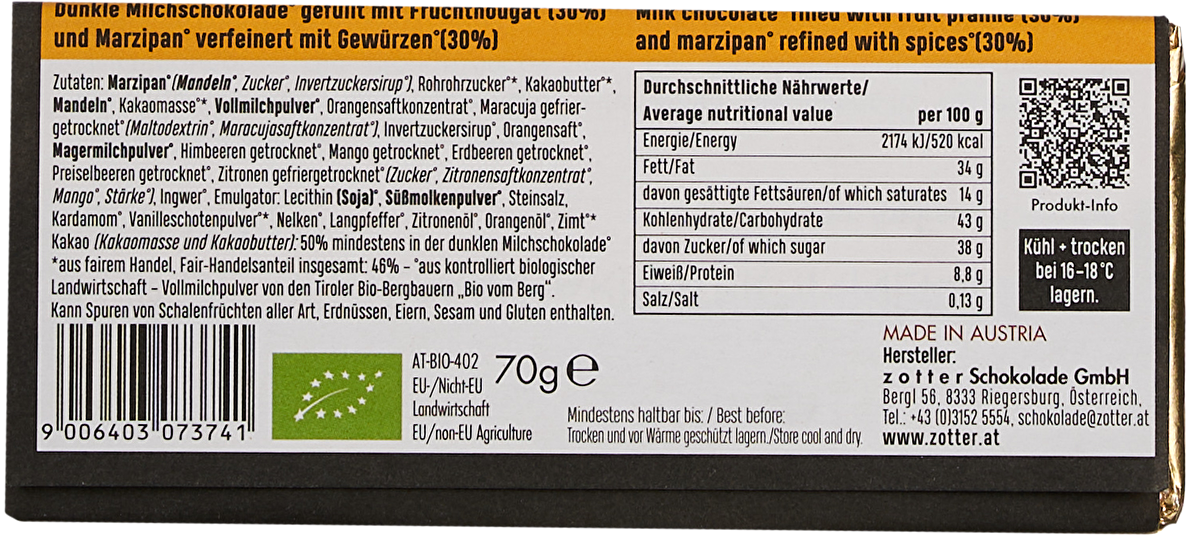 Zotter Für die besten MitarbeiterInnen der Welt! 70g