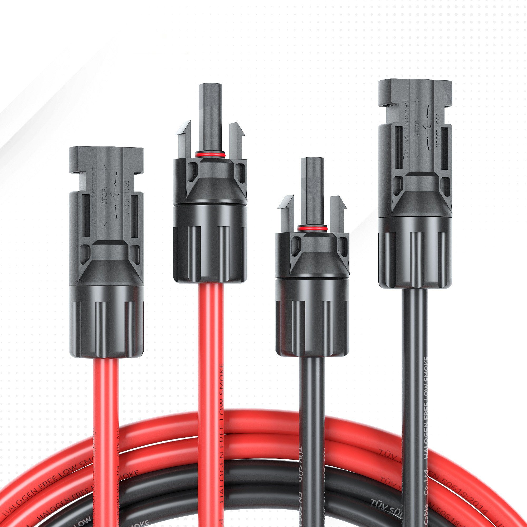 VESKA Solaranlage Solarkabel PV Stecker Solarstecker MC4 Photovoltaik, (2 Verlängerungskabel (1x rot, 1x schwarz), Kabel Set 6mm²