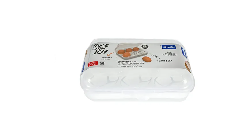 rotho Transportbox für 6 Eier FUN Transparent/ Weiss
