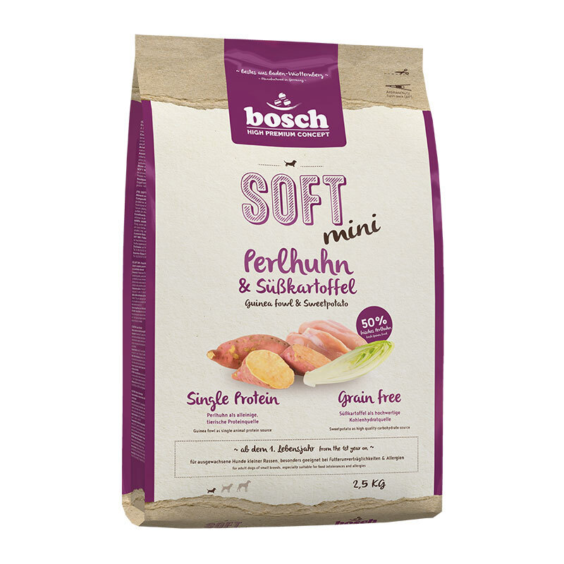 bosch Hundetrockenfutter bosch Soft Mini Perlhuhn & Süßkartoffel 2,5 kg