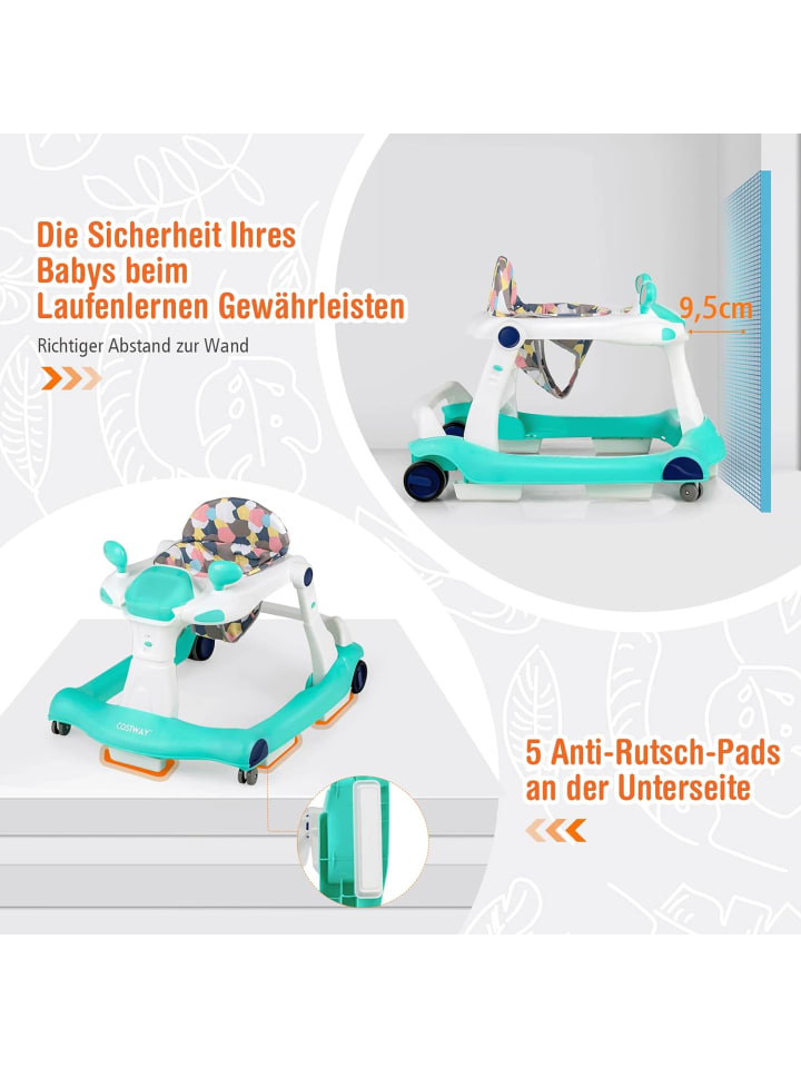 COSTWAY 2-in-1 Lauflernhilfe 6-18 Monate in Grün günstig kaufen onesize