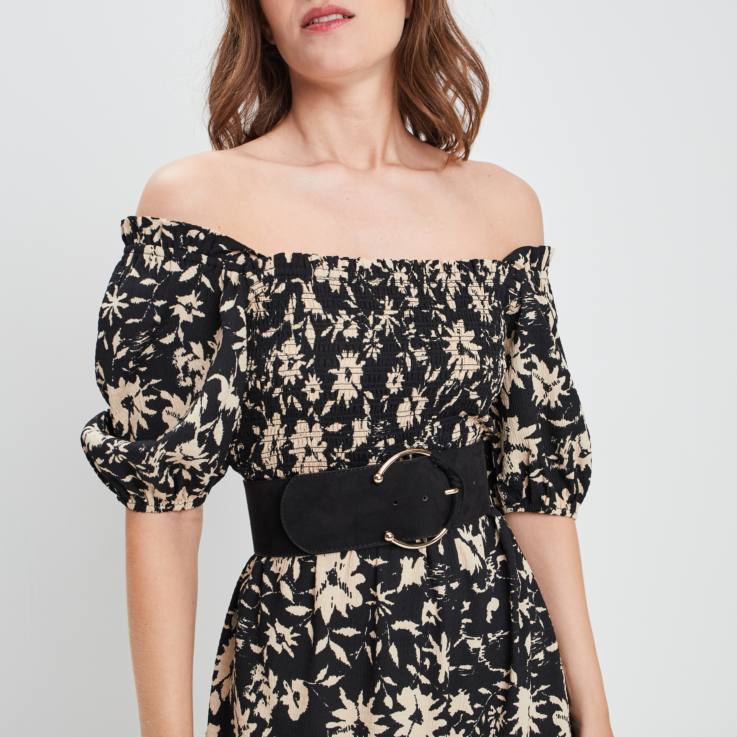 Ceinture boucle large noir femme | La Halle