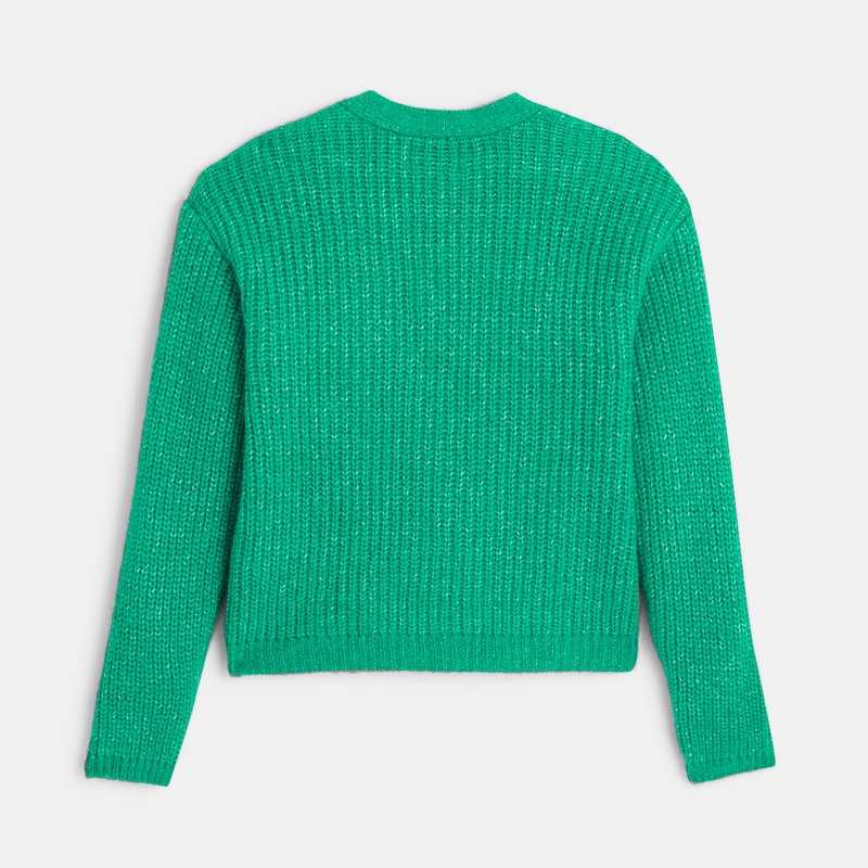 Cardigan vert en maille fille Chipie