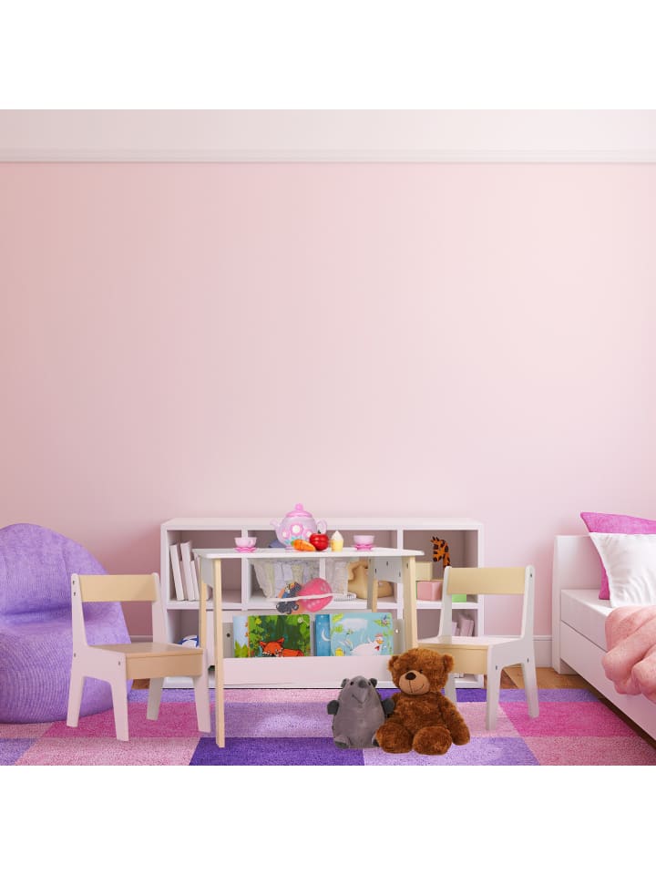 relaxdays 3-tlg. Kindersitzgruppe in Weiß/ Beige günstig kaufen onesize