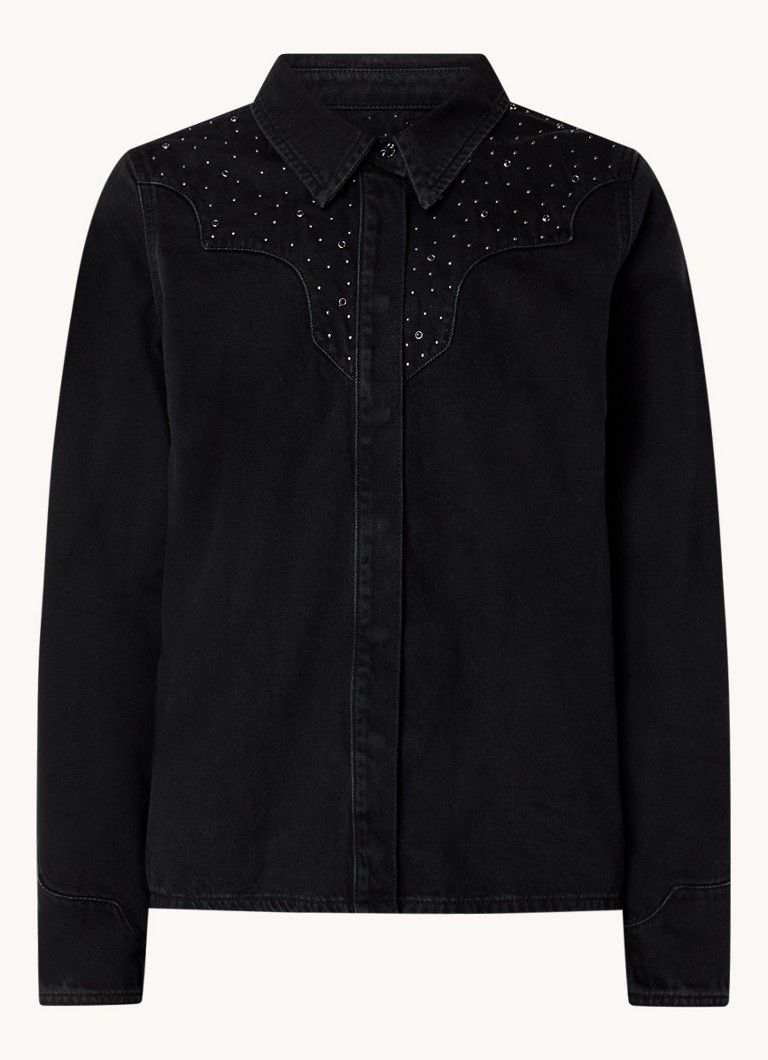 Mos Mosh  MMVira blouse van denim met strass
