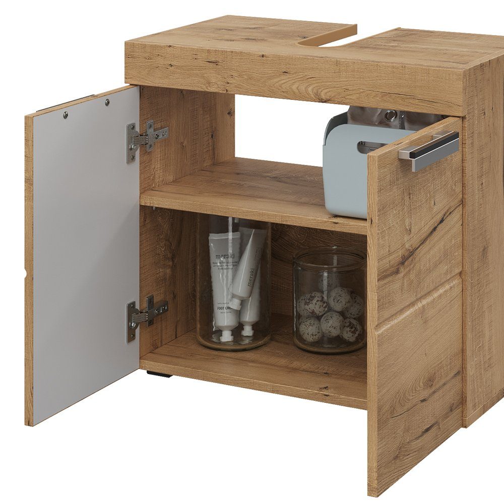 Vicco Badmöbel-Set Badschrank Waschtischunterschrank LUNA Eiche Wotan, (1-St., Badschrank)
