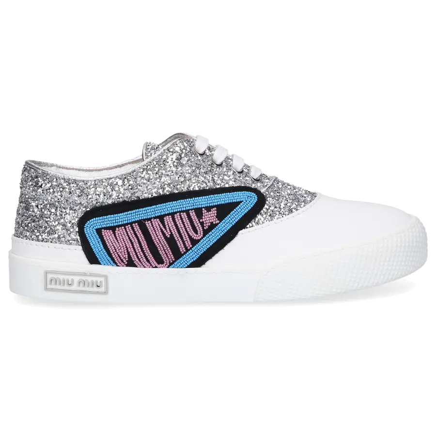 Miu Miu - Sneaker low Glitter - silber