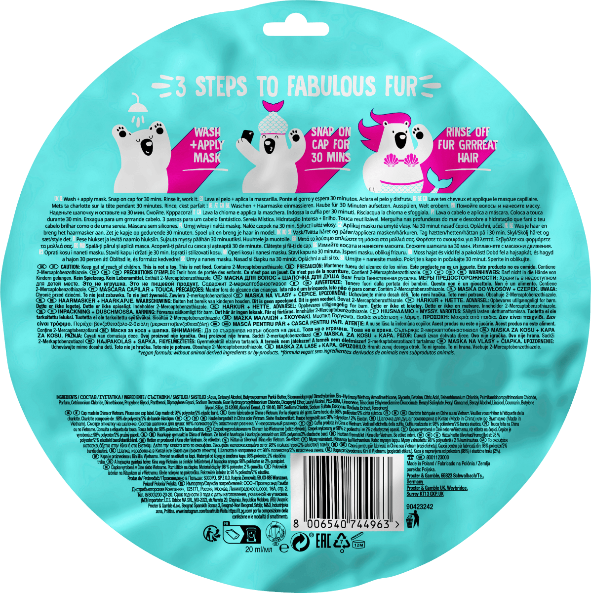 Haarmaske Mermaid, Hair Mask + cap, 20 ml