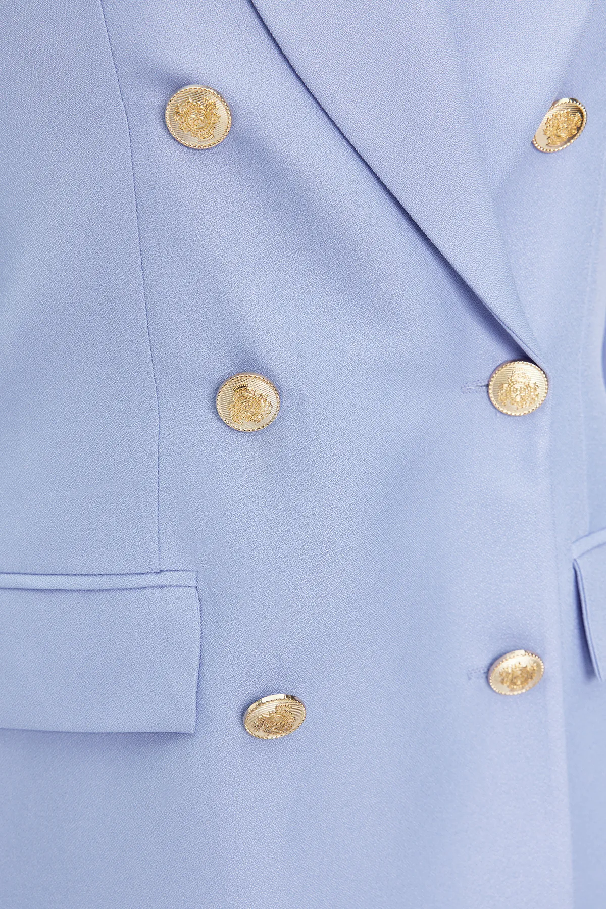 Trendyol Collection  Hellblaue, übergroße, gefütterte, zweireihige, gewebte Blazerjacke TWOSS20CE0024