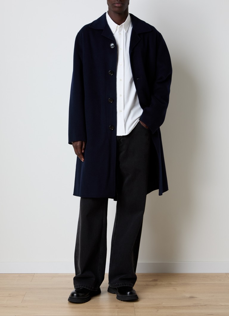 Cappotto AMI Paris Car in misto lana e cashmere con tasche laterali