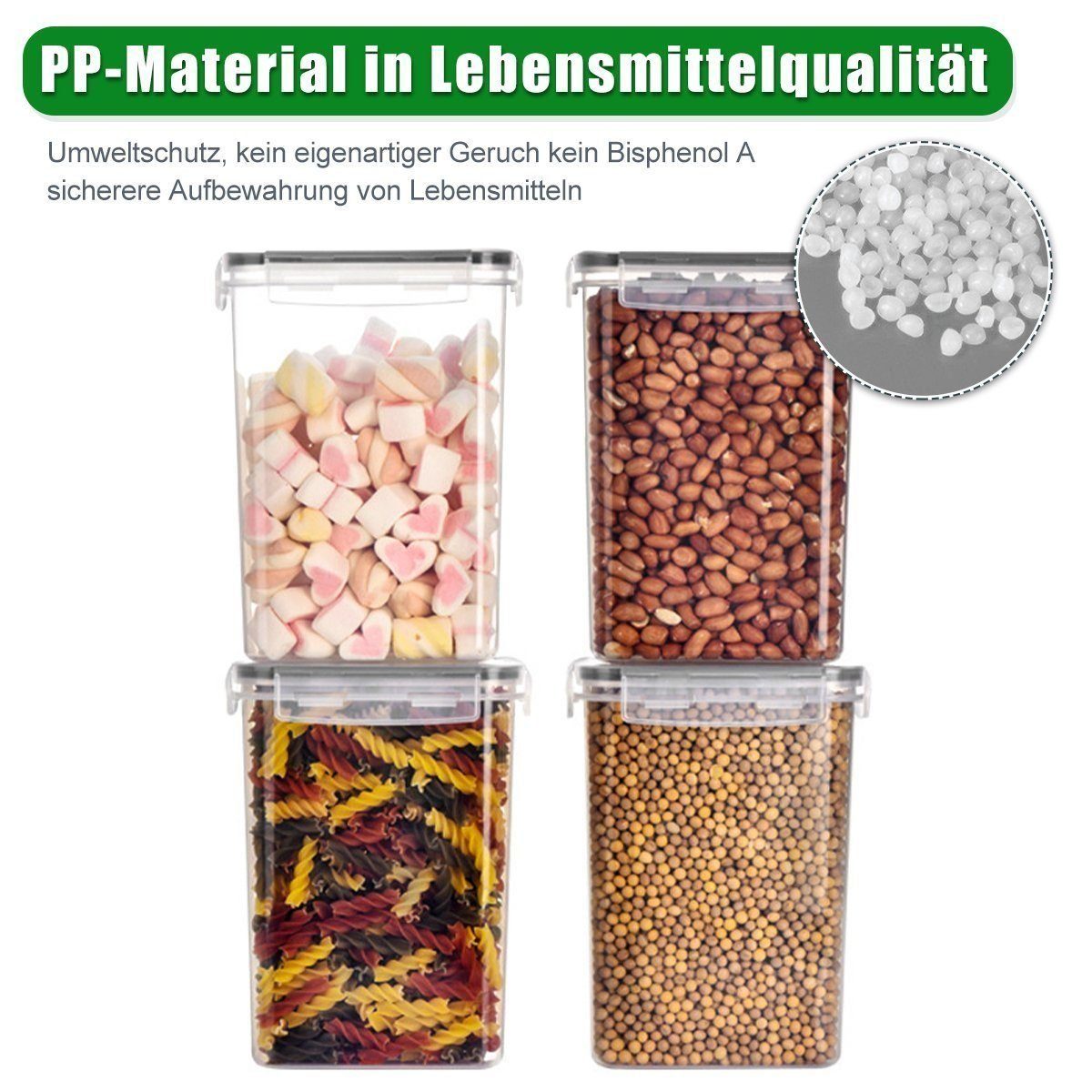 DOPWii Vorratsdose Vorratsdose, Set mit 24 Vorratsgläsern mit Deckel, Küchenset, (Set, ineinander stapelbar, 4*6er Set)