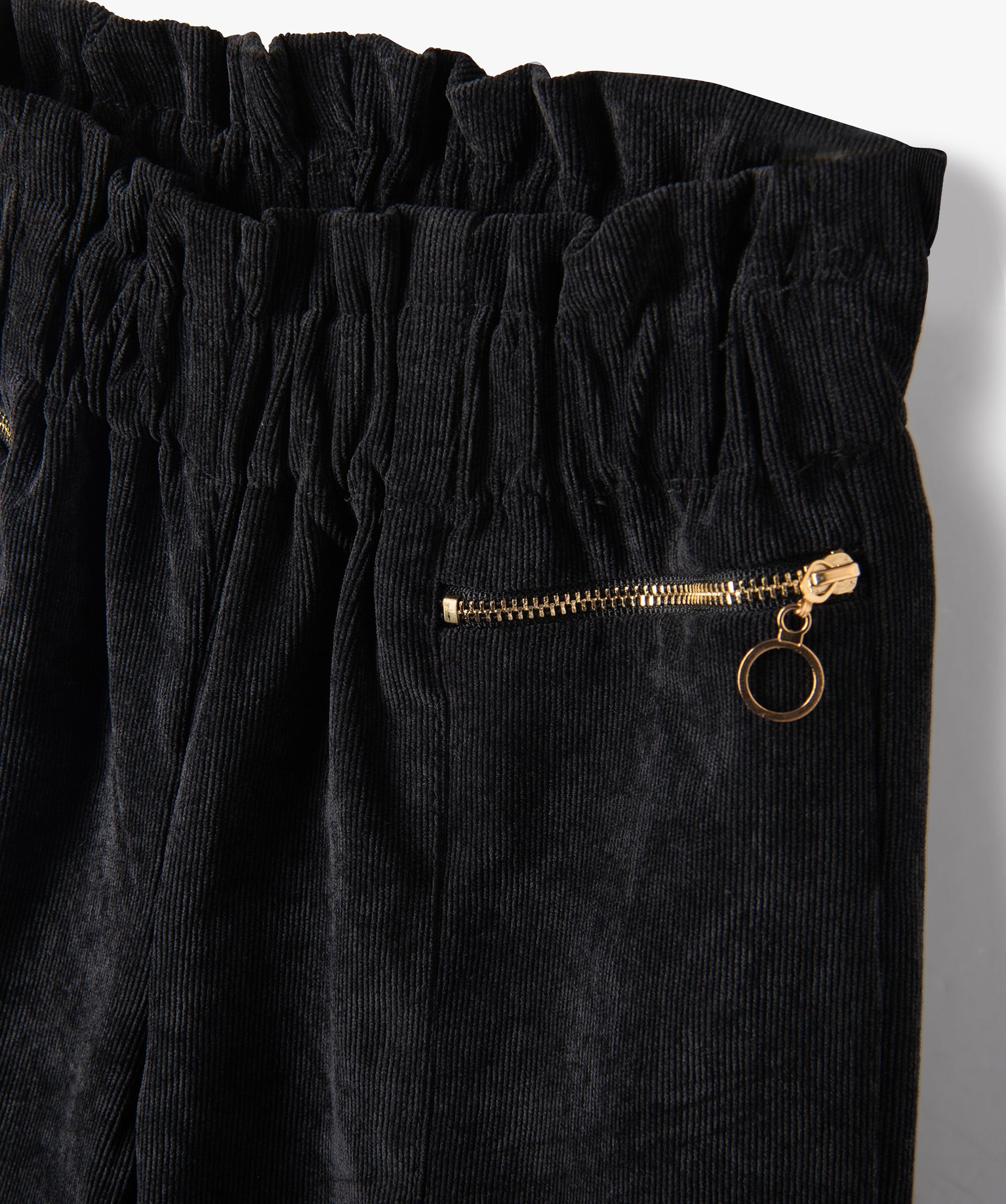 Pantalon fille ample en velours ctelé noir | GEMO