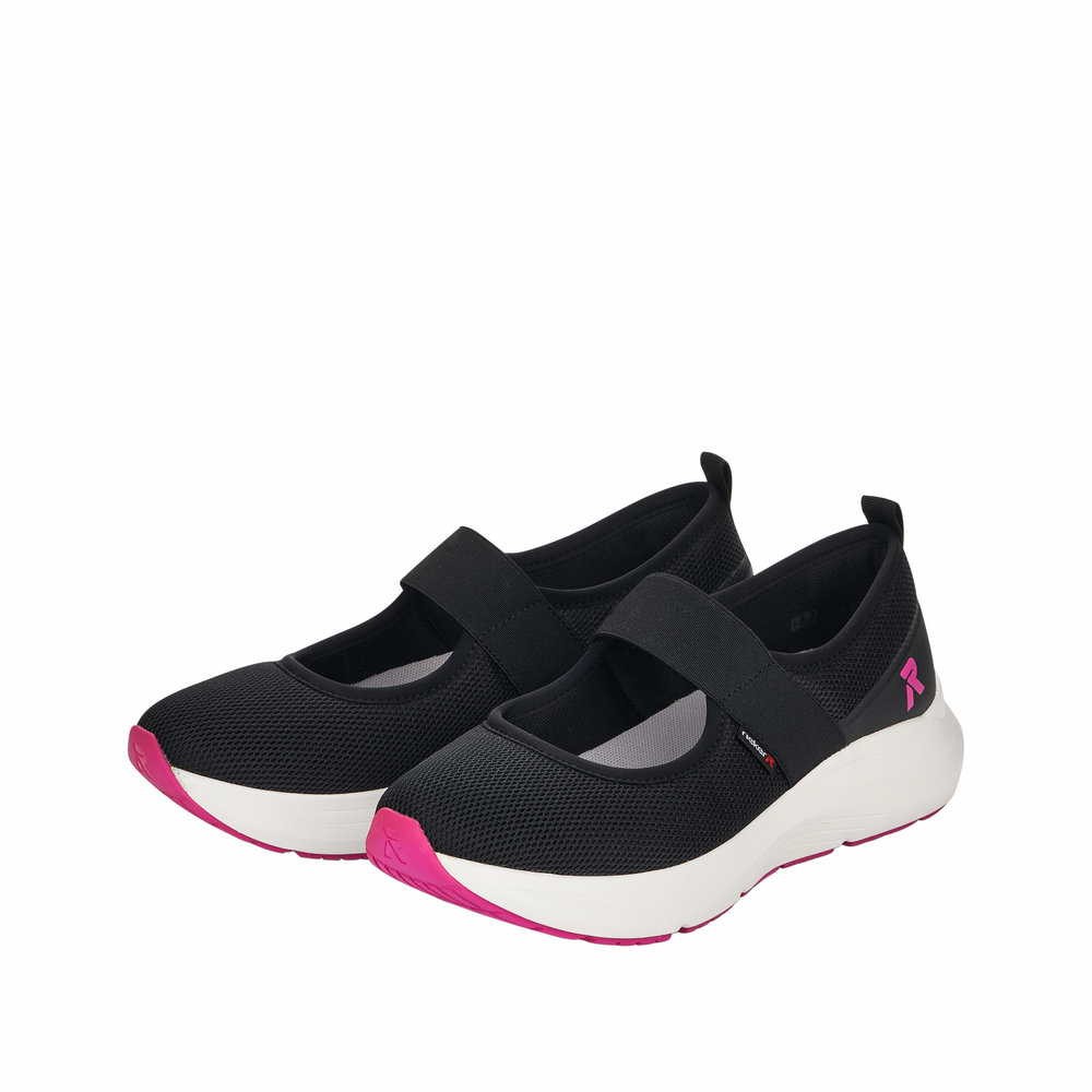 RIEKER Sportliche Slipper schwarz