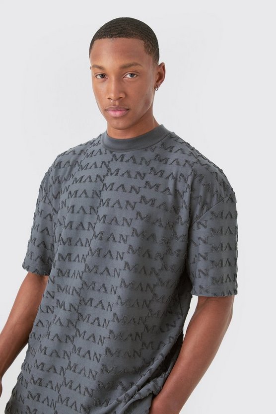 Oversize Man Frottee Jacquard T-Shirt