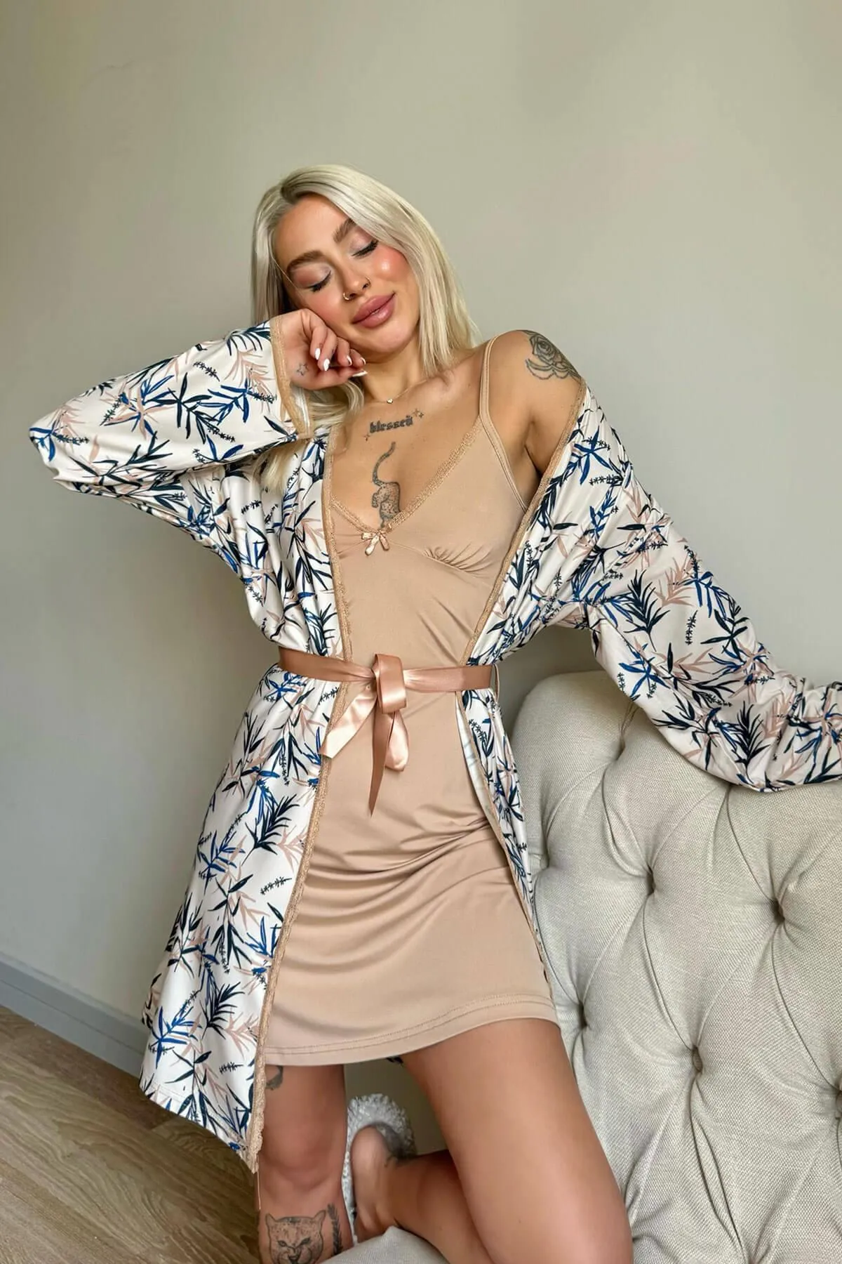Pijamaevi  Pyjama set - Beige - Unifarben