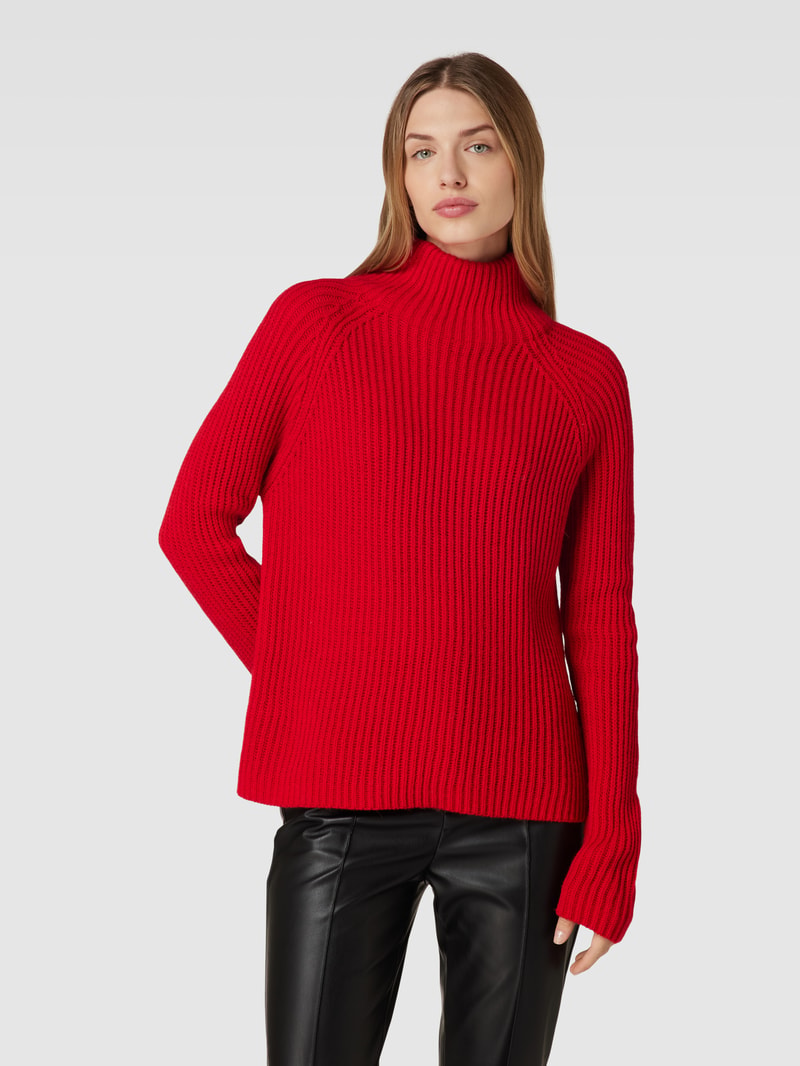 Strickpullover mit Stehkragen Modell 'ARWEN' in rot