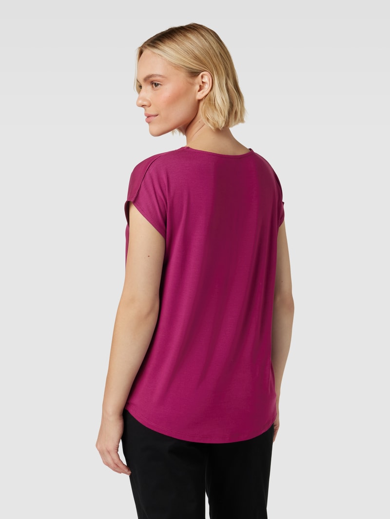 T-Shirt mit Rundhalsausschnitt in aubergine