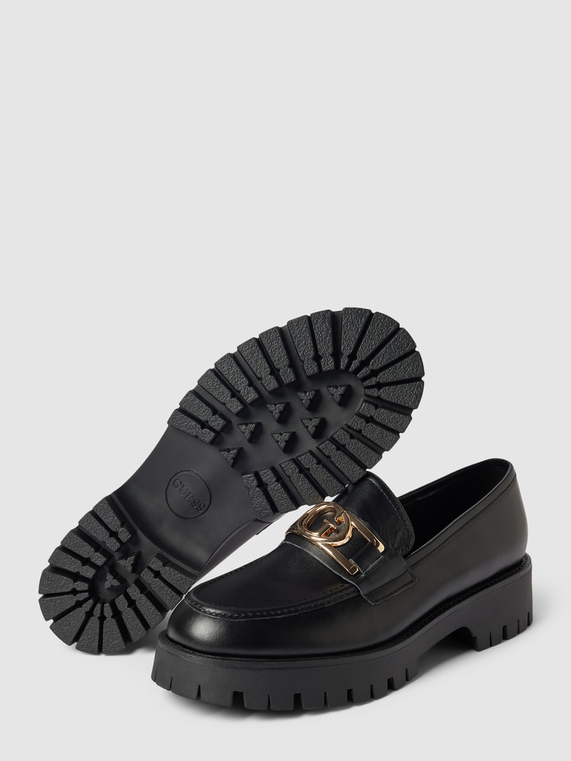 Penny-Loafer mit Zierbesatz Modell 'ILARY' in schwarz