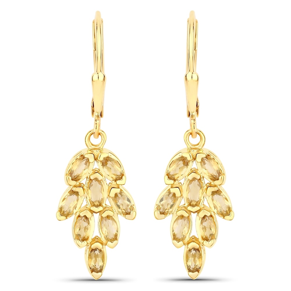 Rafaela Donata Boucles doreilles Argent sterling Citrine en Or jaune Bijoux