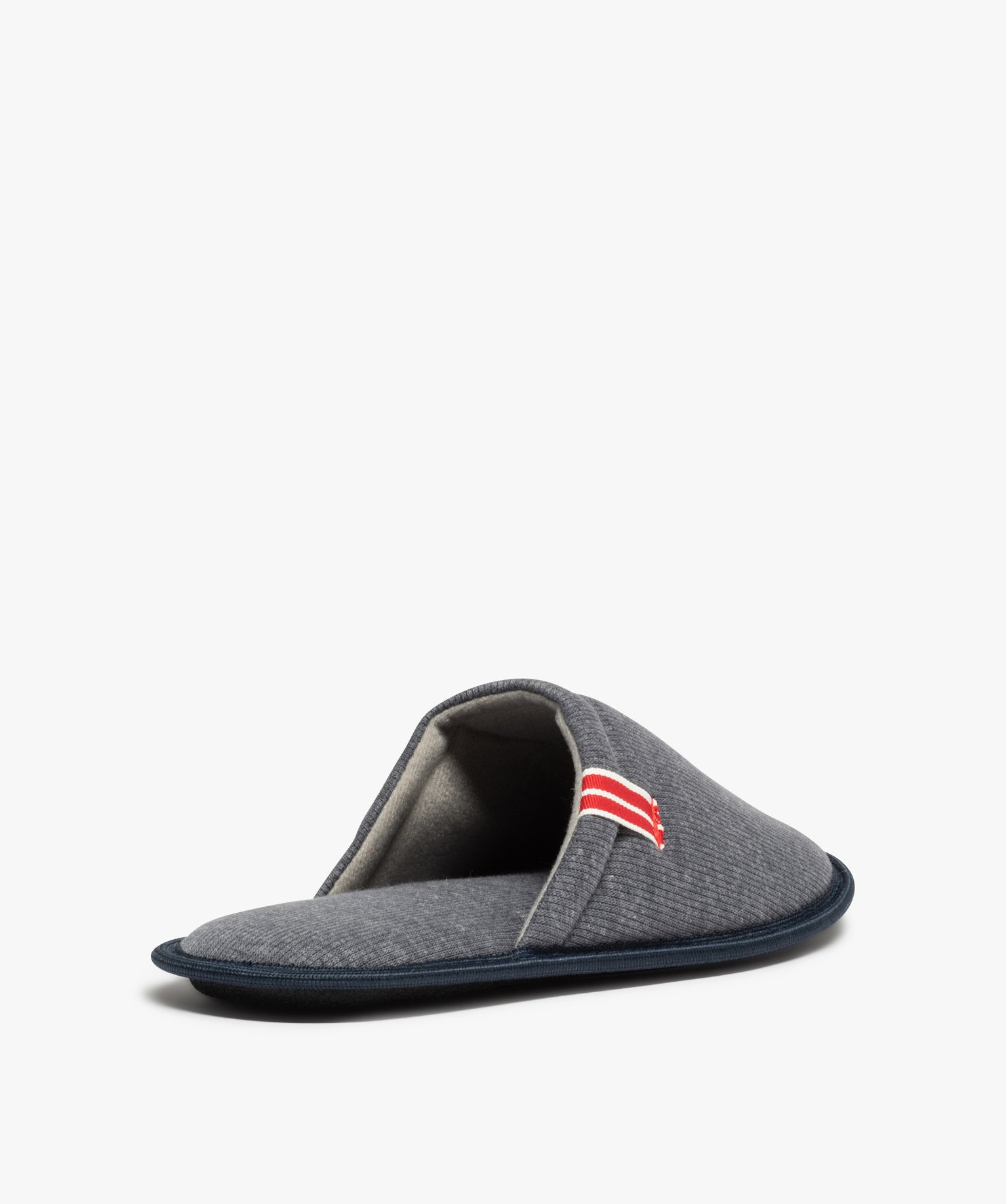 Chaussons homme mules plates en jersey ctelé bleu | GEMO