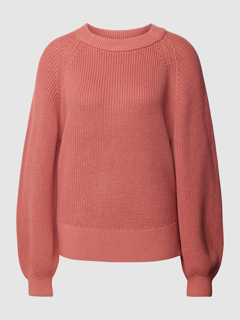 Strickpullover in unifarbenem Design mit Rundhalsausschnitt in altrosa