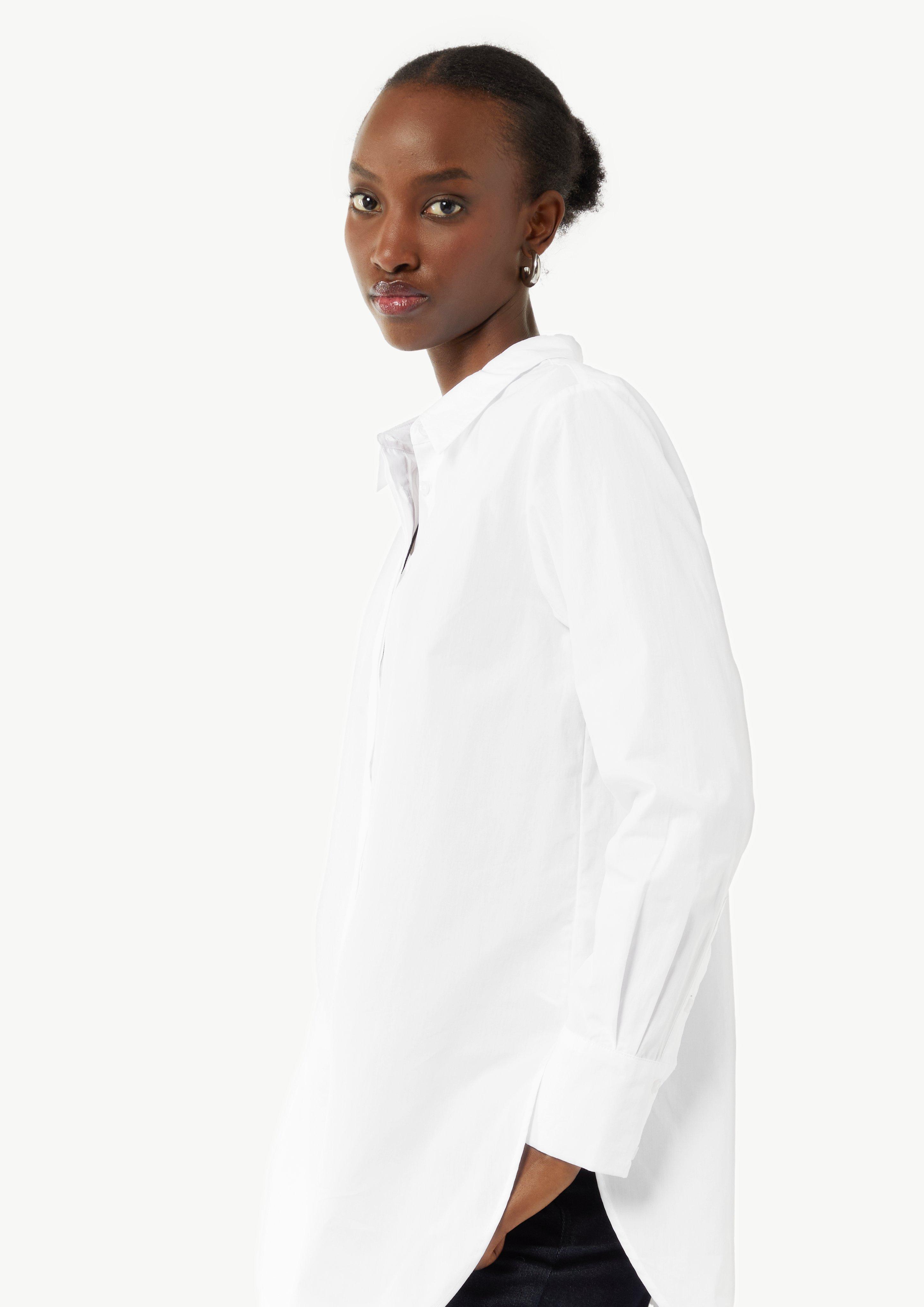 Longbluse aus Popeline im Loose Fit - weiß