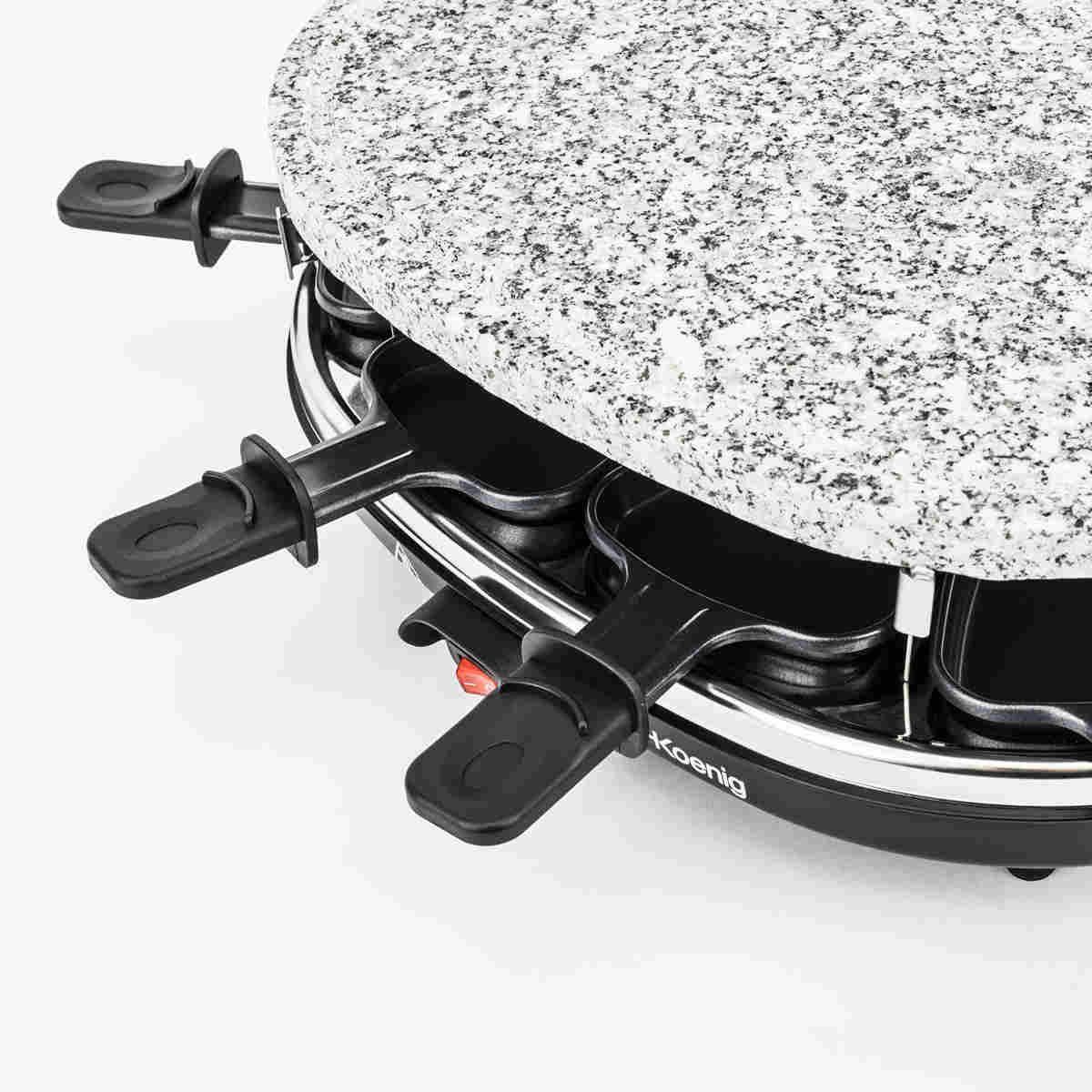 H.Koenig Raclette RP85 Raclette-Grill für 8 Personen Heißer Stein, 900 W