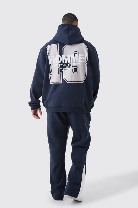 Plus dunkelblauer Homme Official 13 Trainingsanzug mit Kapuze