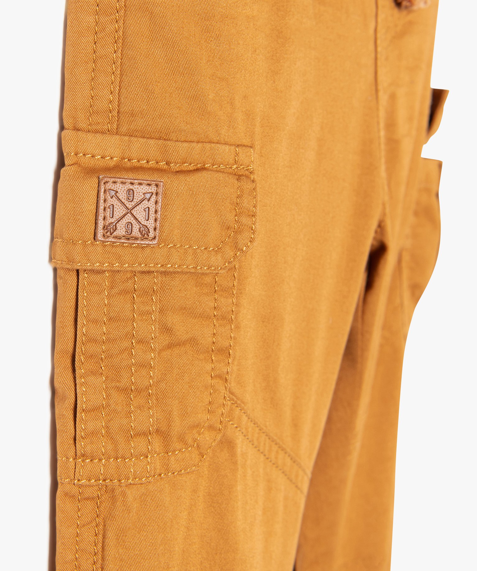 Pantalon coupe cargo doublé avec taille élastique bébé g... marron | GEMO