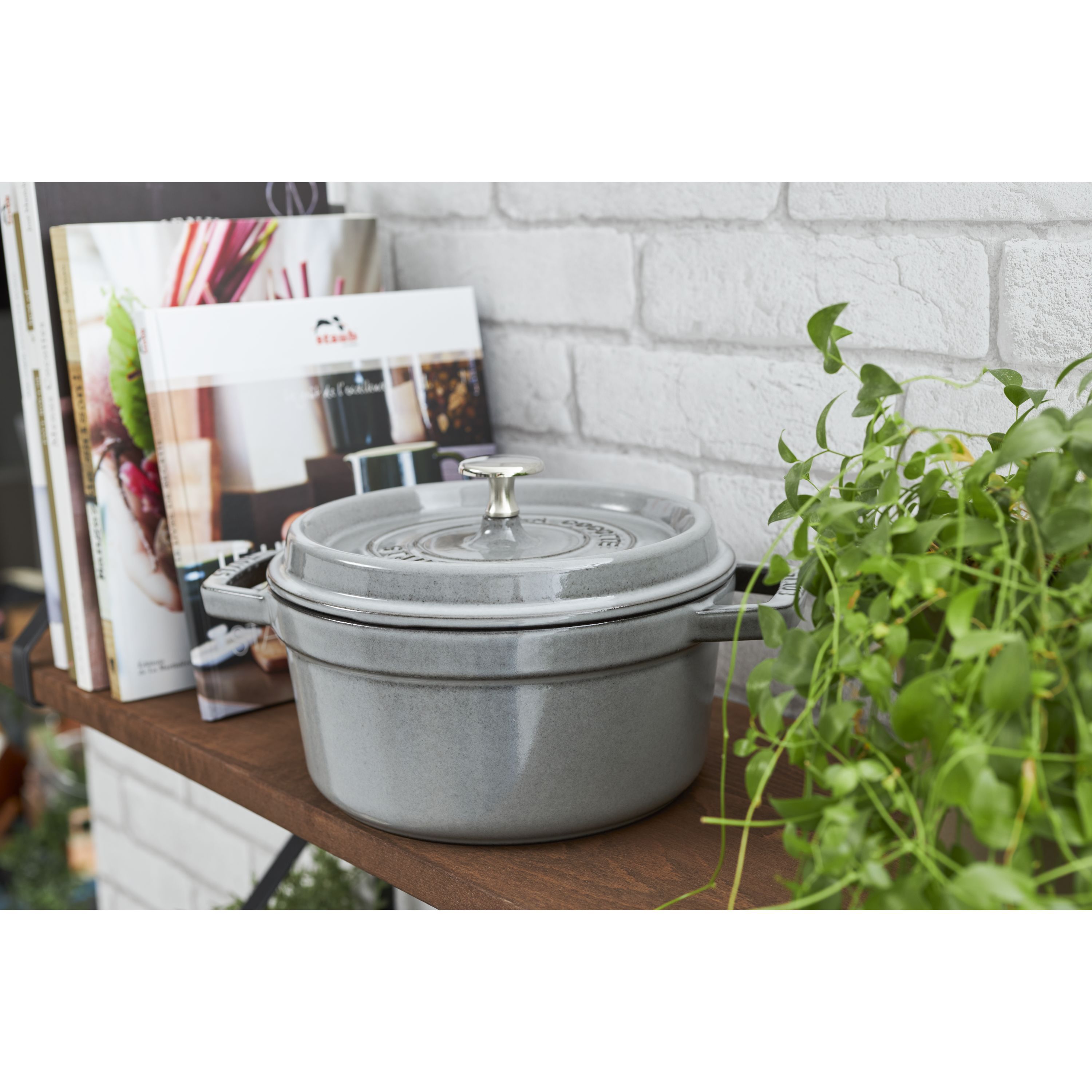 Cocotte 18 cm, rund, Graphit-Grau, Gusseisen