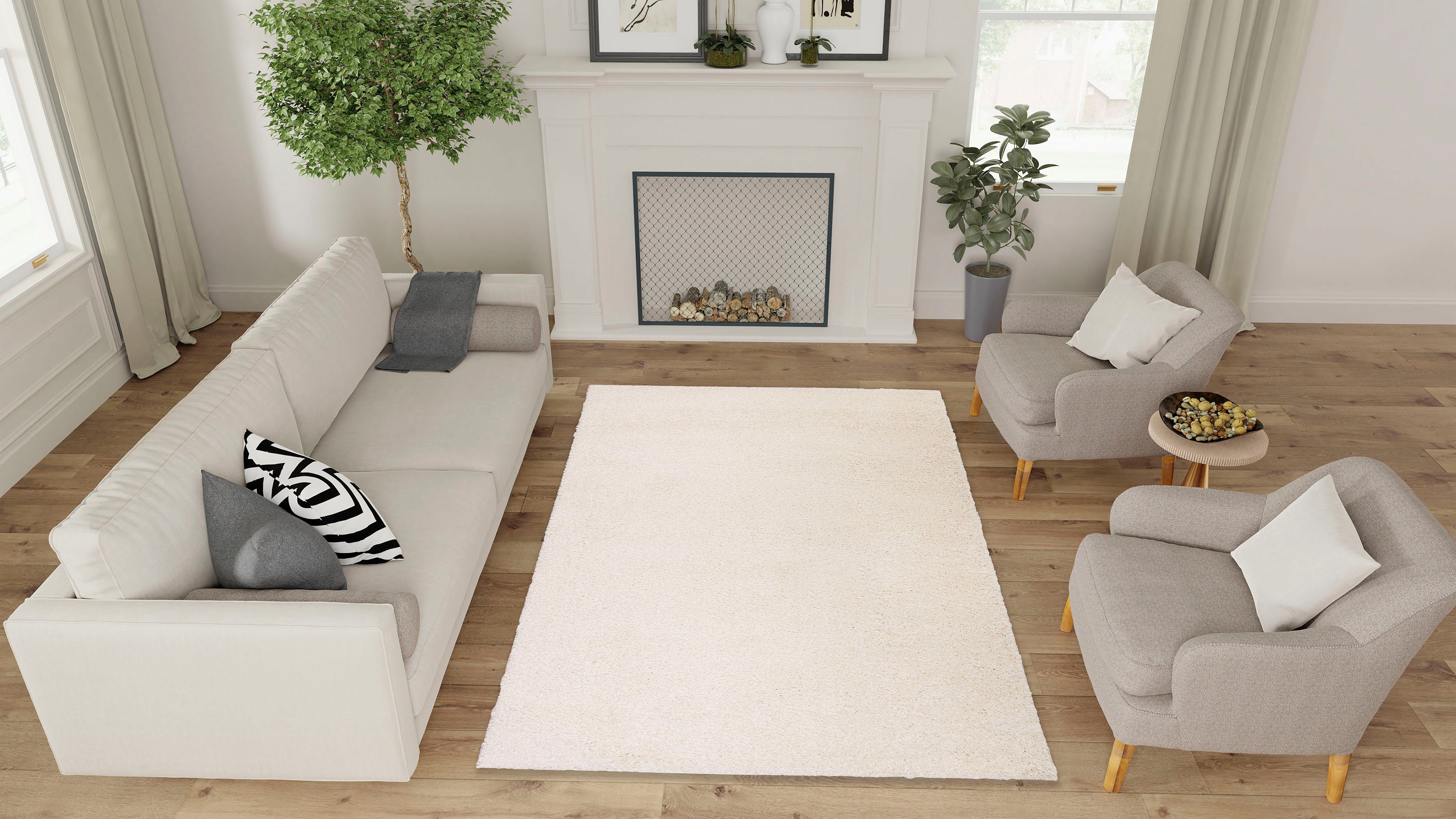 Hochflor-Teppich Shaggy Soft, Bruno Banani, rechteckig, Höhe: 30 mm, gewebt, Uni Farben, besonders weich und kuschelig