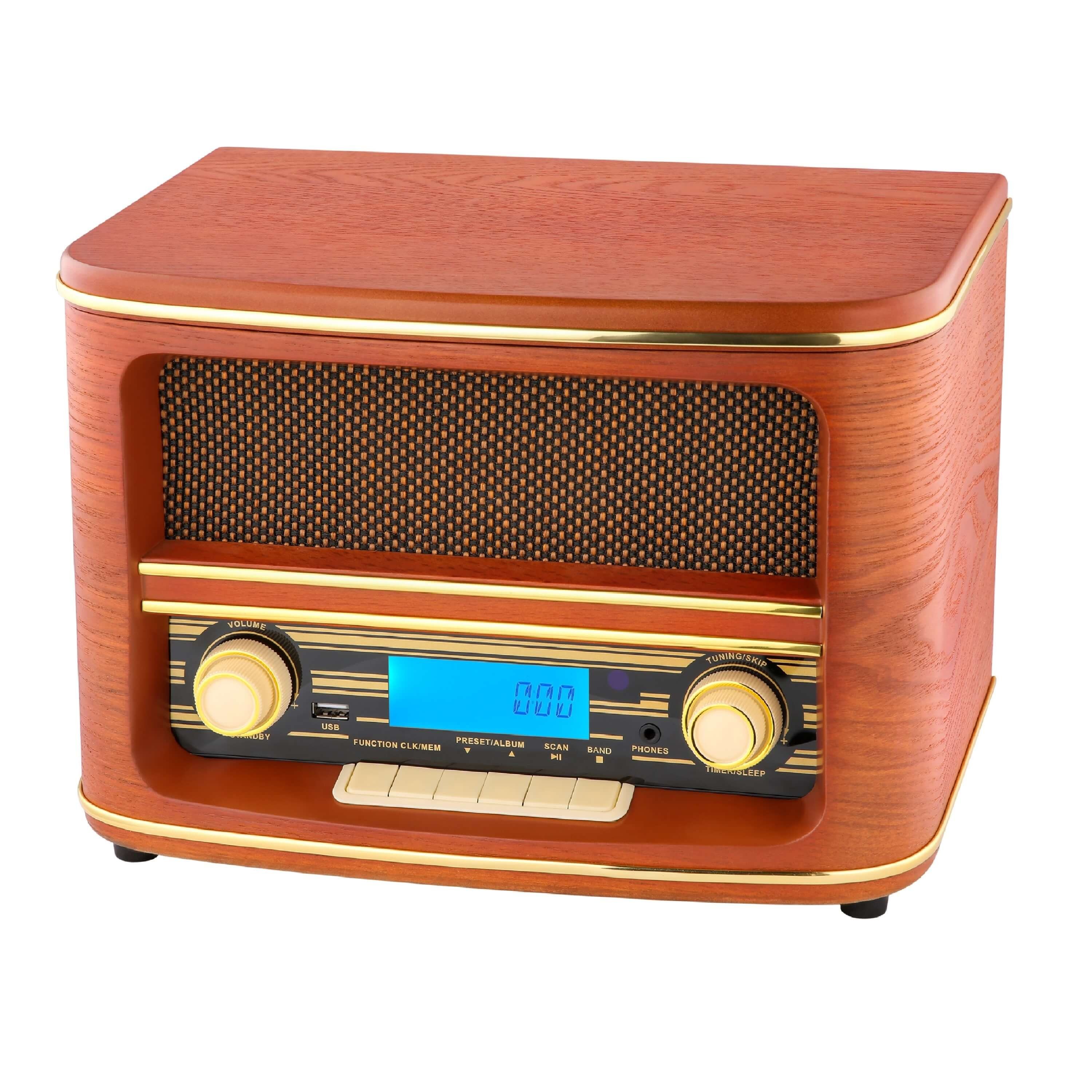 Cyberlux CL-3050 Multifunktionsspieler (Bluetooth, Retrodesign, LCD-Display, Bluetooth)