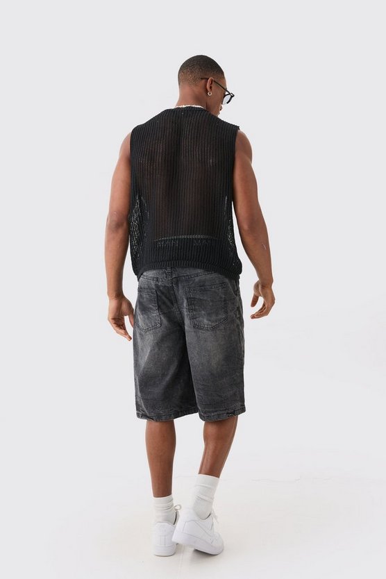 Oversize Tanktop in Schwarz