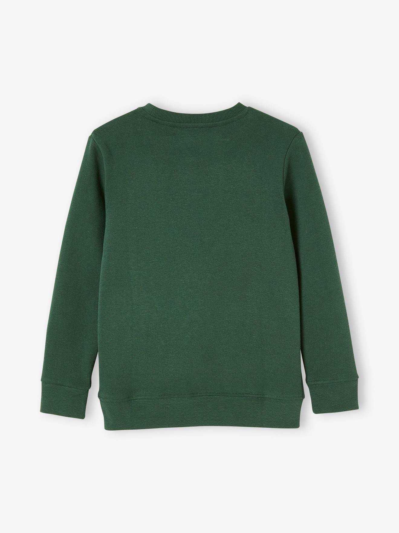 Sweat de noël motif renne garçon vert sapin