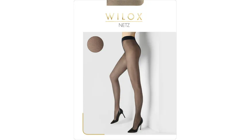WILOX Damen Netzstrumpfhose Softbund NETZ schwarz