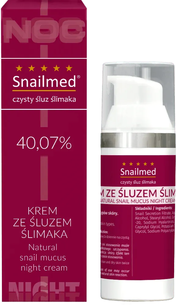 „Snailmed“ regeneruojamasis naktinis kremas su sraigių gleivėmis ir hialurono rūgštimi