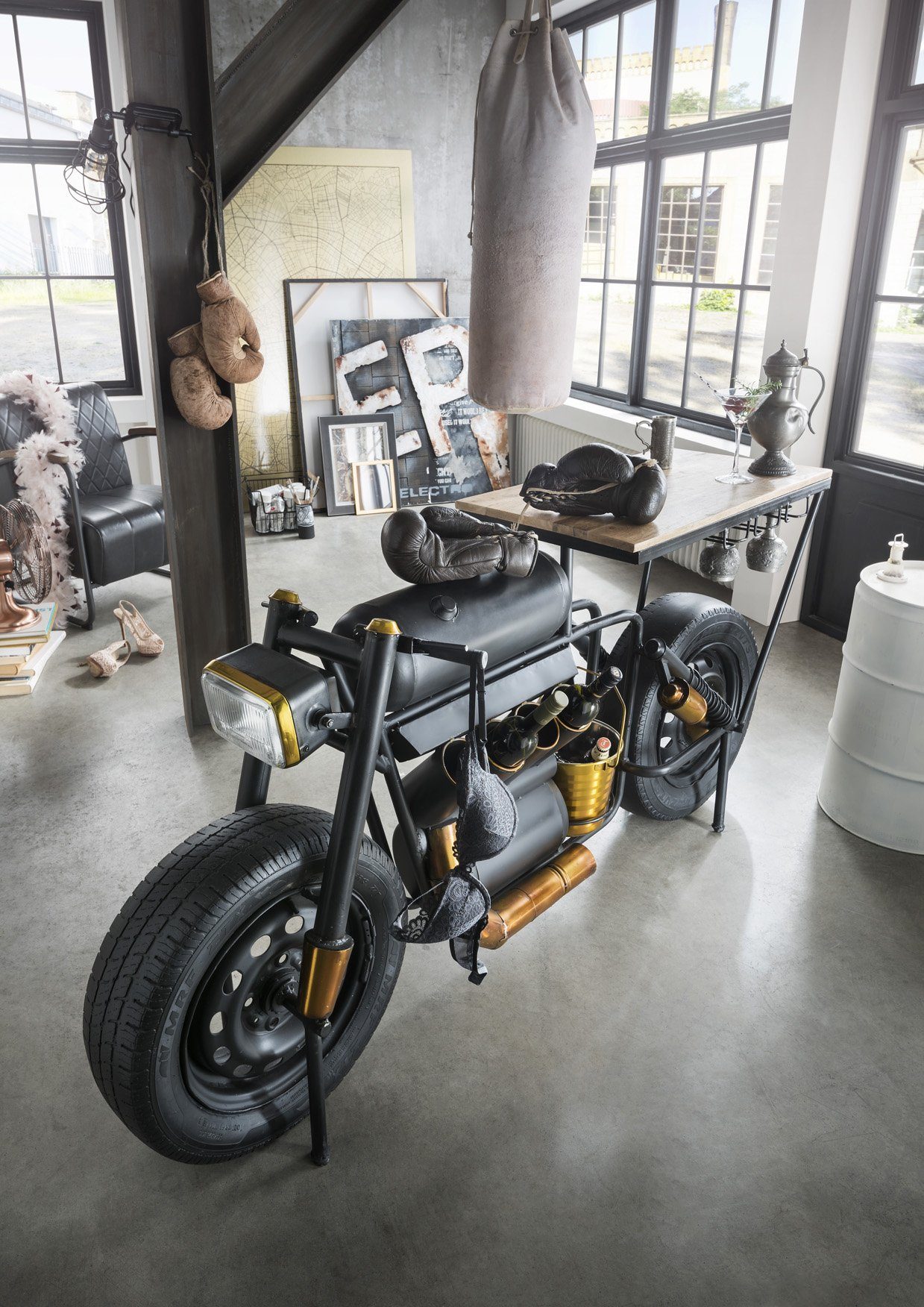 More2Home Barschrank Unikat-Motobike-Bar 
