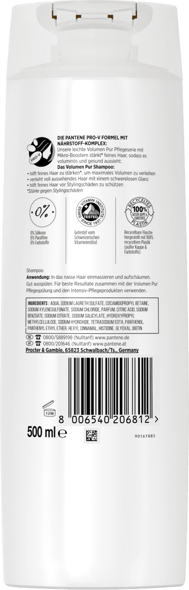 Shampoo Vita Glow Volumen Pur, 500 ml
