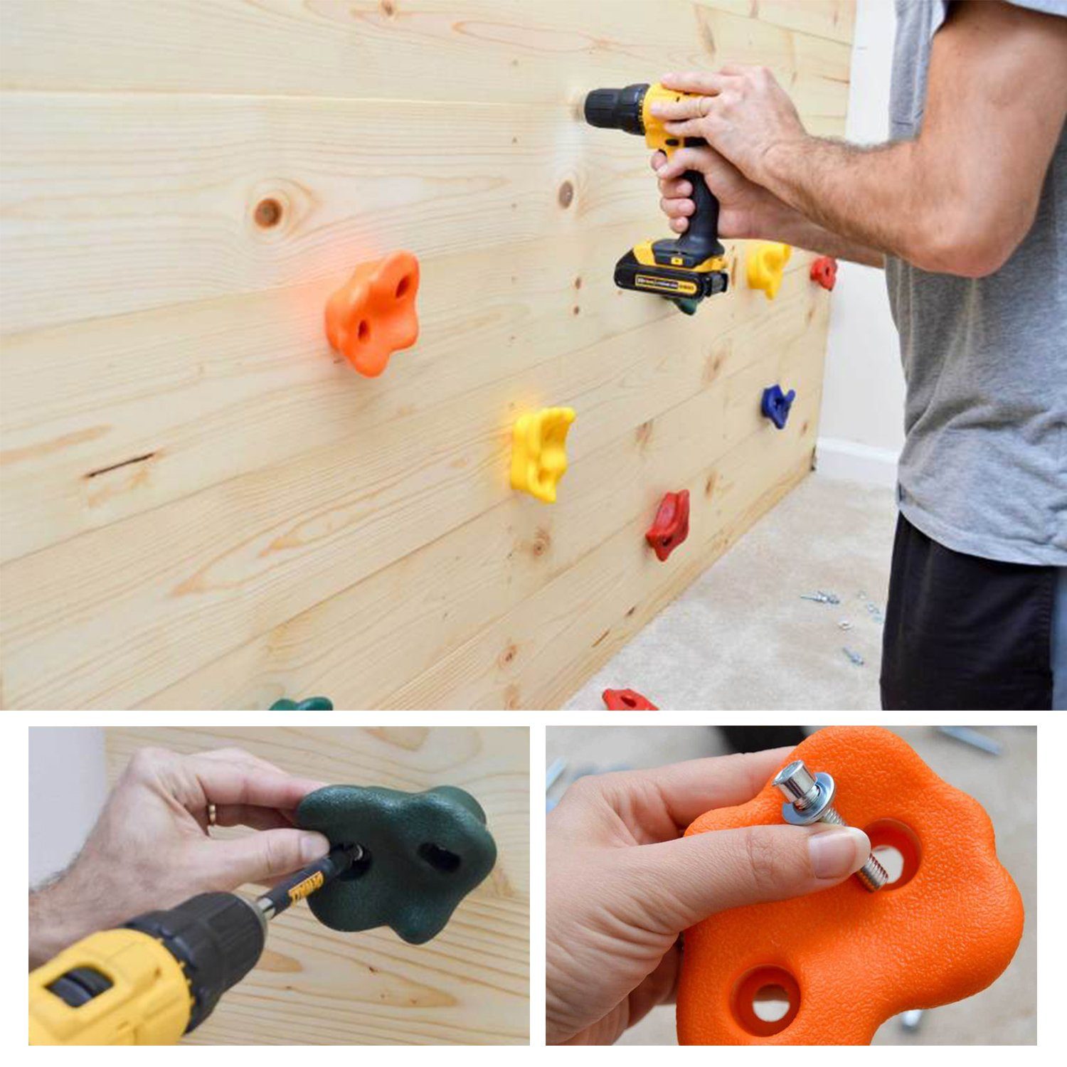 Lospitch Klettergriff Klettergriffe Robuste Befestigungsmaterial Farbigen Klettersteine (10-St)