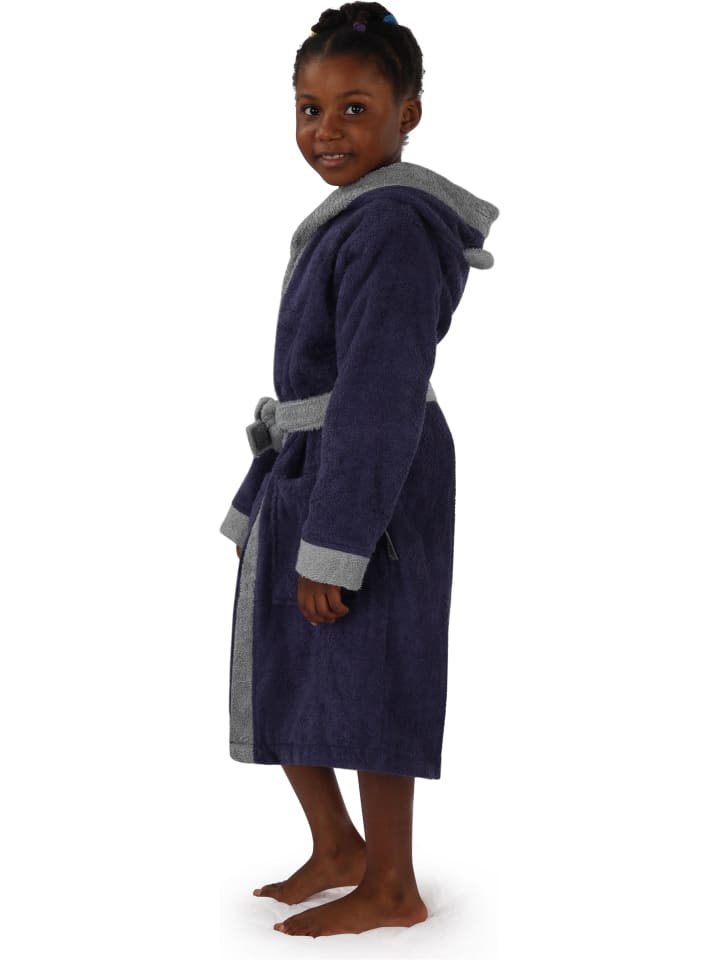normani Frottee Bademantel für Kinder aus Bio-Baumwolle in Otter-Lila günstig kaufen