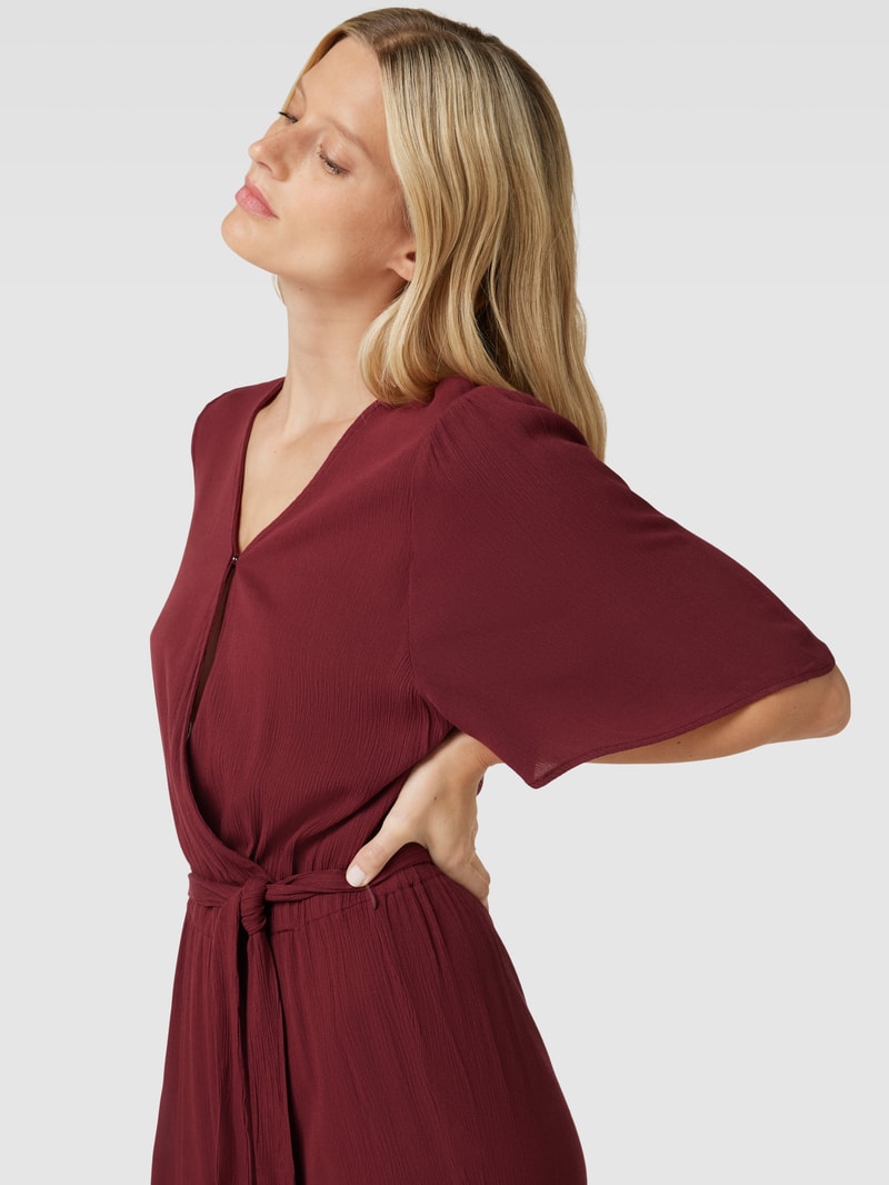 Jumpsuit mit V-Ausschnitt Modell 'Marrakech' in aubergine