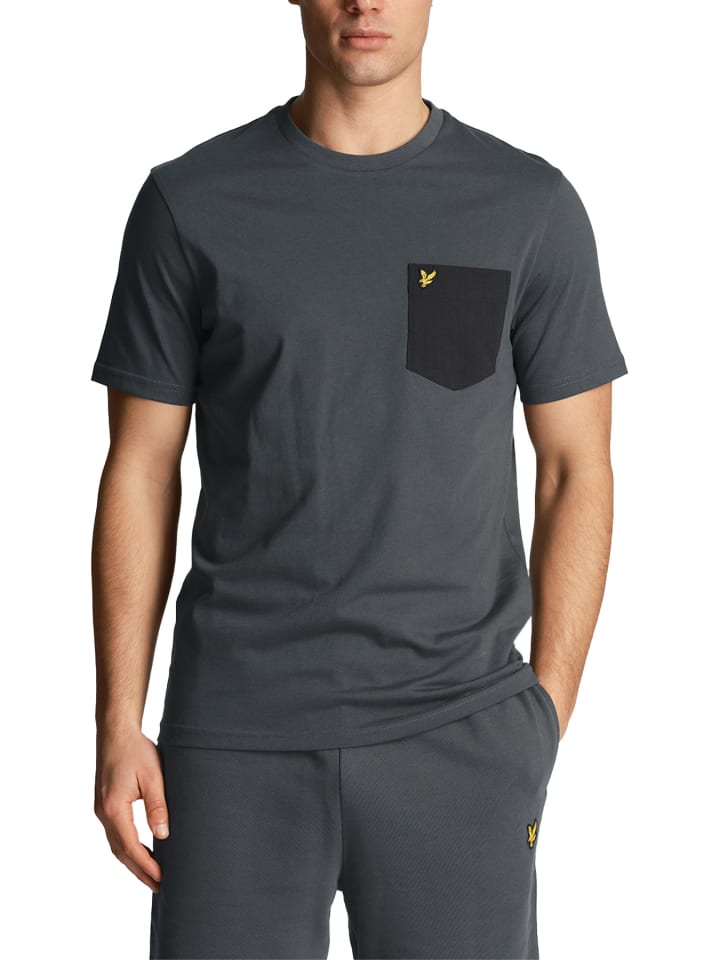 Lyle & Scott T-Shirt in Grafitgrau/Dunkelschwarz günstig kaufen
