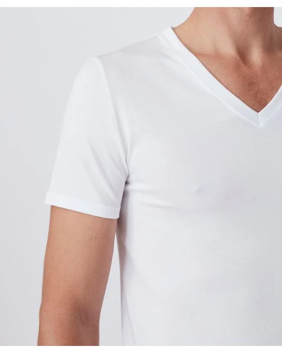 T-shirt col V, maille jersey Climatyl